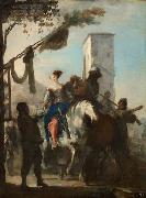 Johann Heinrich Schonfeldt Halt vor dem Gasthaus Sweden oil painting artist